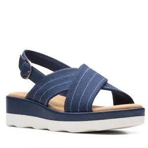 NEW CLARKS CLARA COVE WEDGE SANDAL Multiple Sizes